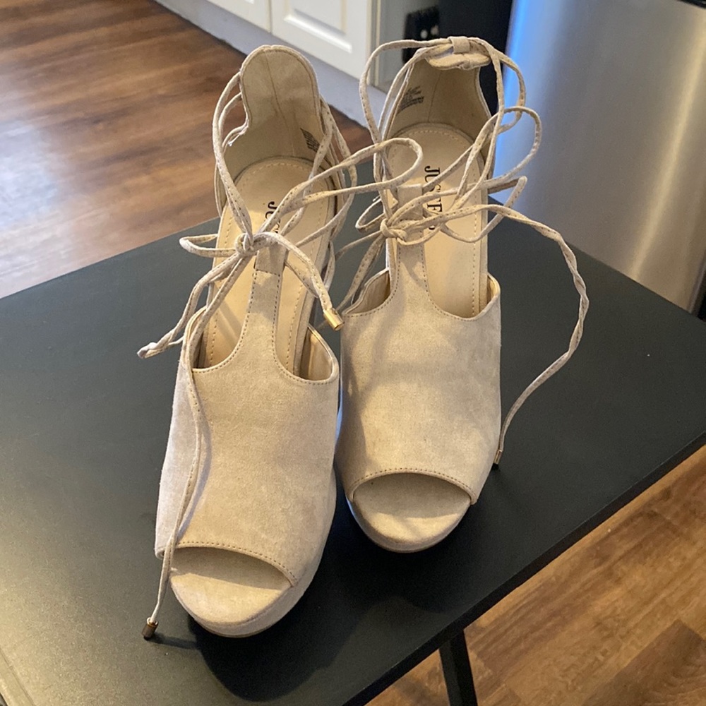 JustFab Suede Chunky Heel